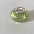 Bead Fitting Pandora Murano-Type Green Metallic