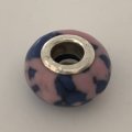 Bead Fitting Pandora Murano-Type Blue & Pink Mottled