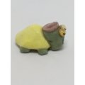 Miniature Clay Green & Yellow Tortoise Hat with Wobbly Eyes (Miniature, suitable for printer's tray)