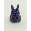 Miniature Blue Ceramic Rabbit (Miniature, suitable for printer's tray)