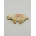 Miniature Cream & Dusty Pink Ceramic Tortoise - Design 1 (Miniature, suitable for printer's tray)