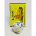 Miniature Ceramic White Candle Elephant with Blue & Green Flower Painting (Miniature, suitable fo...