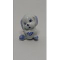 Miniature Ceramic Blue & White Delft Style Puppy (Elesva Holland) (Miniature, suitable for printe...