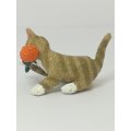 Miniature Cat - Flower in Mouth (In My Pocket) Collectable