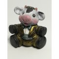 Small Black & White Cow with Pink Nose & Cheeks