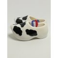 Miniature White Dutch Clogs with Cow Print (Miniature, suitable for printer's tray)