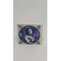 Miniature Ceramic Blue & White Delft Style Hand Printed Tile (Elesva Holland) (Miniature, suitabl...