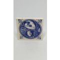 Miniature Ceramic Blue & White Delft Style Hand Printed Tile (Elesva Holland) (Miniature, suitabl...