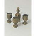 Miniature Wine Bottle and Wine Glass Brass (Miniature, suitable for printer's tray)