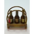 Miniature Brass Alcohol/Bottle Caddy (Miniature, suitable for printer's tray)