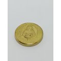 Miniature 'Gold' Painted Coin Woman Engraved (Miniature, suitable for printer's tray)