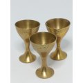 Miniature Brass Cups with Engraving (3 Cups) (Miniature, suitable for printer's tray)