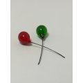 Miniature Pair Red & Green Headed Hair Pins (Miniature, suitable for printer's tray)