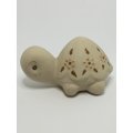 Miniature Plain Grey Clay Tortoise with Enamel Painted Flowers - Design 2 (Miniature, suitable fo...