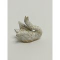 Miniature Ceramic Cream White & Brown Dots Swan (Miniature, suitable for printer's tray)