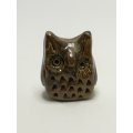 Miniature Ceramic Dark Brown Owl (Clay) (Miniature, suitable for printer's tray)