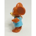 Miniature Brown Mouse Big Ears, Blue Shirt Red Ribbon & Holding Hammer (Miniature, suitable for p...