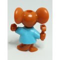 Miniature Brown Mouse Big Ears, Blue Shirt Red Ribbon & Holding Hammer (Miniature, suitable for p...