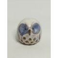 Miniature Ceramic Brown, Blue & White Owl (Miniature, suitable for printer's tray)