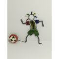 Small Beaded Boy Playing Soccer
