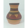 Miniature Oil Pot (Clay) Ndebele Design Brass (Miniature, suitable for printer's tray)