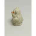 Miniature White Scary Bear Orange eye & Yellow Teeth Pencil Popper (Miniature, suitable for print...