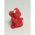 Miniature Red Pencil Popper Dinosaur White Paint on Chin & Tummy (Miniature, suitable for printer...