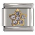 Italian Charm Diamante 'Gold' Flower Fits Nomination Bracelet