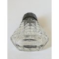 Miniature Perfume Bottle: Lovely faceted with black lid. No design house (10ml)