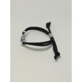 Black Rope & 'Silver' Bracelet & Round Evil Eye Charm ('Silver' & Blue)