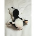 Black, White & Rusty Pink Ears Cow Bean Bag with Bell