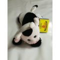 Black, White & Baby Pink Ears Cow Bean Bag Toy - Adorable!