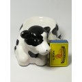 Small Black & White Ceramic Cow Soap Dish