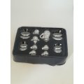 Miniature Tea Set - Black & White Flowers (Miniature, suitable for printer's tray)