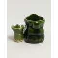 Miniature Green Ceramic Boots (Mismatched) (Miniature, suitable for printer's tray)