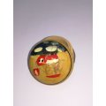 Miniature Round Wooden Container with Painted Design on Lid (Miniature, suitable for printer's tray)