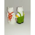 Miniature Ceramic Teddy Bear Male & Female Pair (Miniature, suitable for printer's tray)
