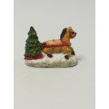 Miniature Reindeer Pulling Christmas Tree (Miniature, suitable for printer's tray)