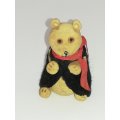 Miniature Clay Bear Wearing Black Coat & Red Scarf (Miniature, suitable for printer's tray)
