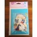 Miniso Greeting Card Light Blue with Envelope & Decorations