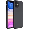 iPhone 11 Silicone Shock Resistant Cover Without Logo Hole - Black