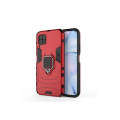Huawei P40 Lite Shockproof Black Panther Magnetic Ring Stand Cover - Red