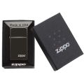 Zippo Lighter - Slim High Polish Black Zippo Logo