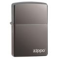 Zippo Lighter - Classic Black Ice Zippo Logo