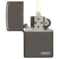 Zippo Lighter - Classic Black Ice Zippo Logo