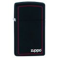 Zippo Lighter - Slim Black Matte with Red Border