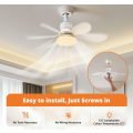 Mini E27 Ceiling Fan with Light and Remote Control