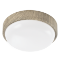 Bathroom LED Ceiling Light - Light / Dark Wood (IP54)
