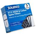 Solenco 5L Spare HEPA and Carbon Filters (Pack of 3)