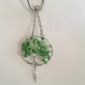 Green Agate Silver Suncatcher with Crystal Point